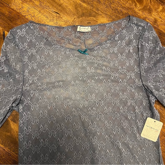 NWT FREE PEOPLE From Me To You Long Sleeve / Dusty Blue Grey Size Small - Picture 3 of 13